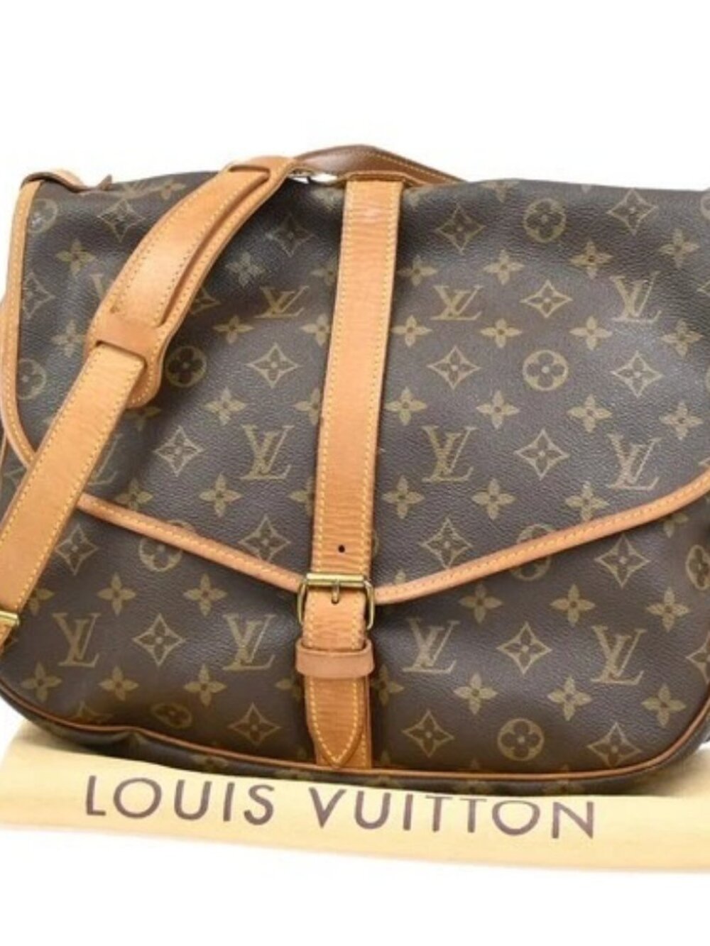 LOUIS VUITTON Saumur 35 Shoulder Bag Monogram Leather BN France M42254 84KD405